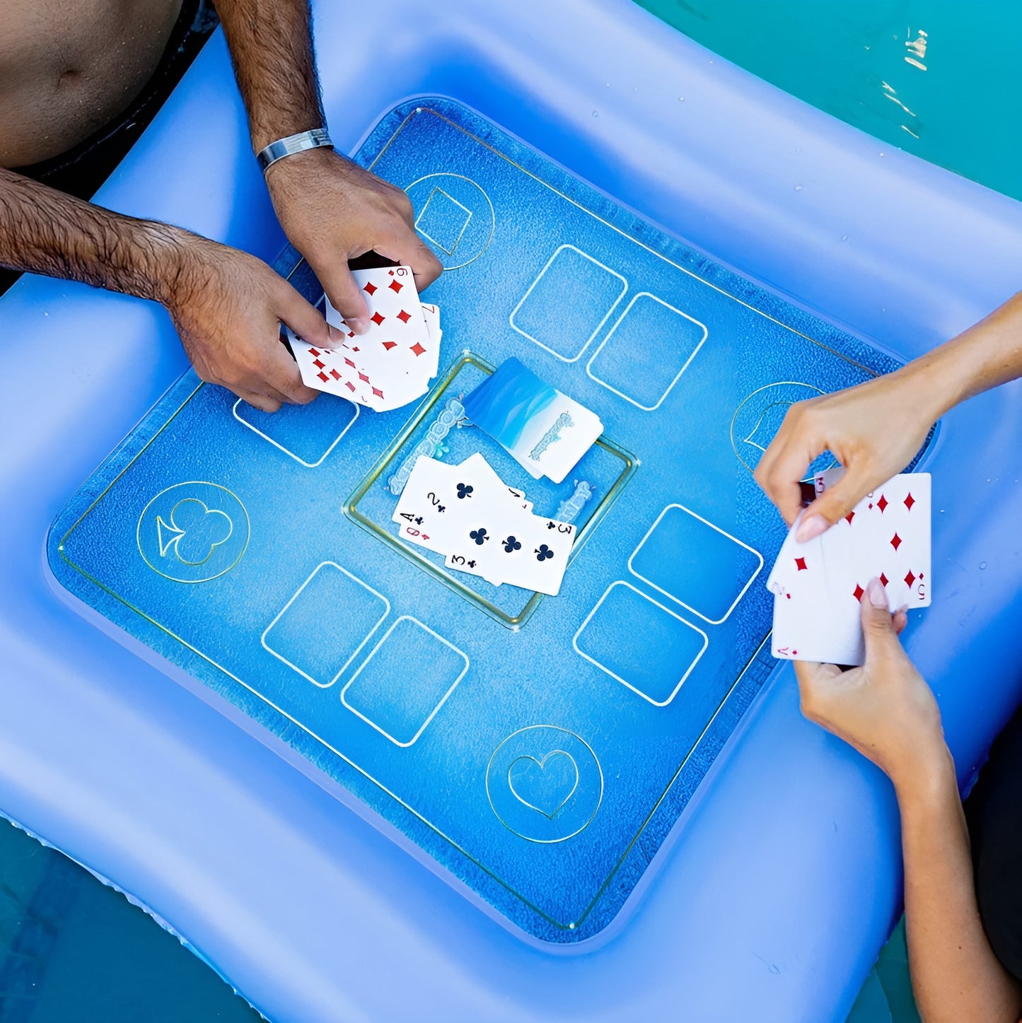 Inflatable Game Table with Waterproof Playing Cards